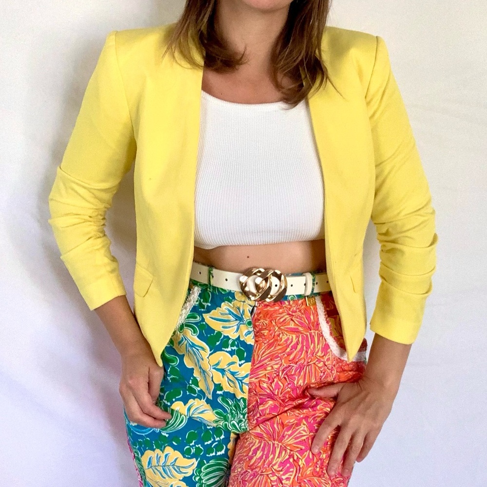 H&M Cropped Yellow Blazer size 6